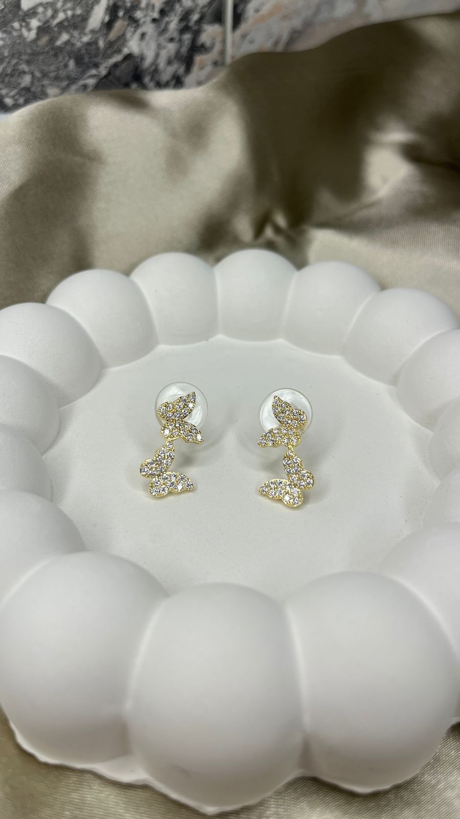 Elegant butterfly stud earrings