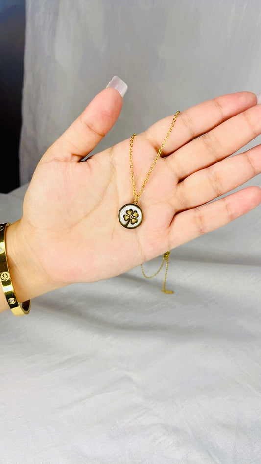 Petal Luck circle charm pendant