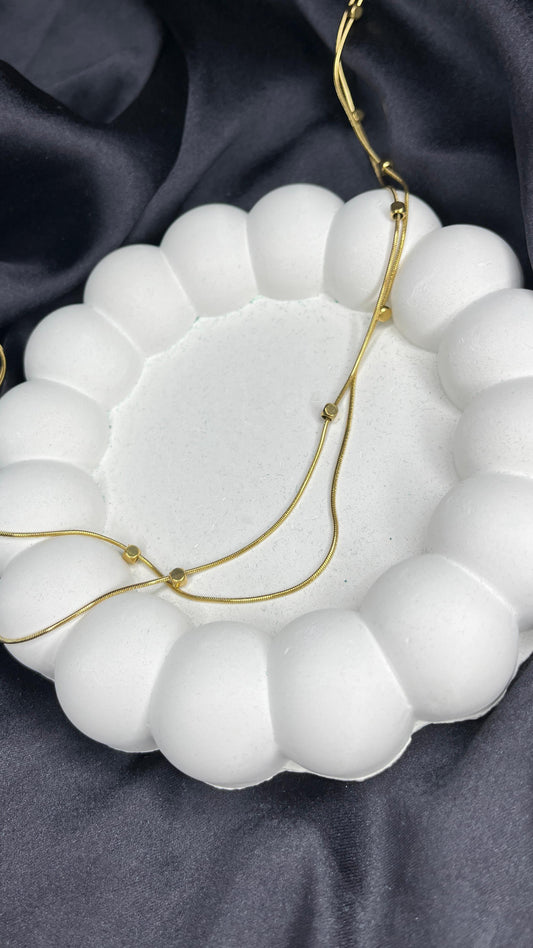 Golden Bead Glide Necklace