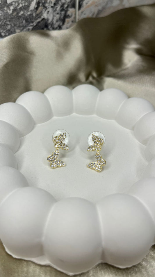 Elegant butterfly stud earrings
